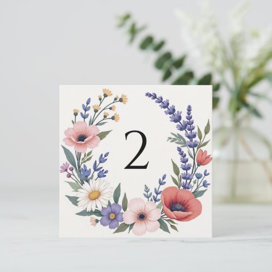 Tischnummern Blumengrenze (Stehend Vorderseite)