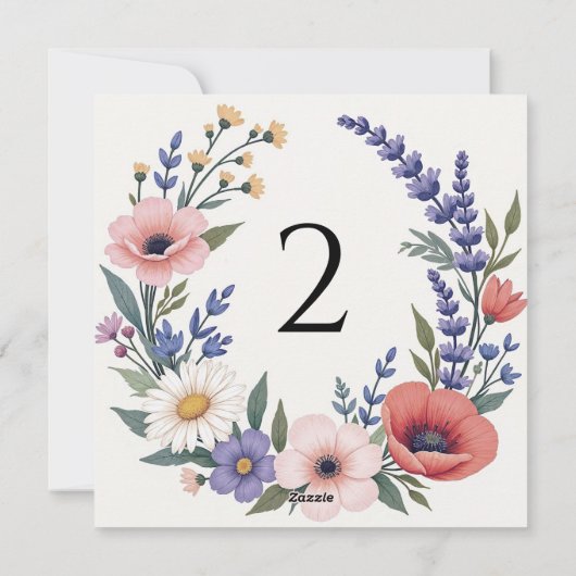 Tischnummern Blumengrenze (Rückseite)