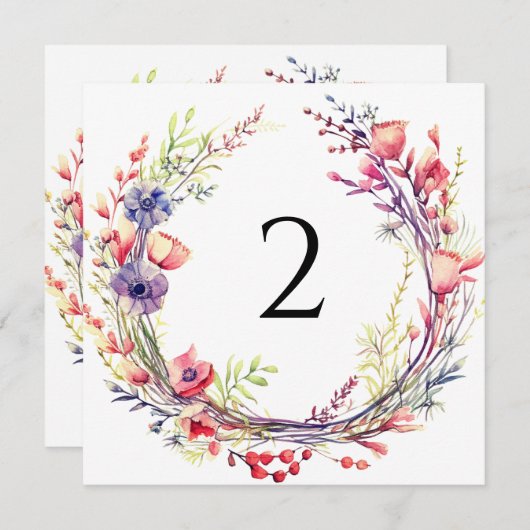 Tischnummern Blumengrenze (Vorne/Hinten)