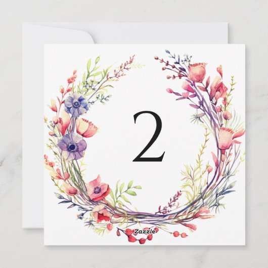 Tischnummern Blumengrenze (Rückseite)