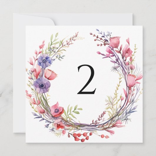Tischnummern Blumengrenze (Vorderseite)