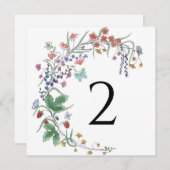 Tischnummern Blumenrahmen schlicht (Vorne/Hinten)