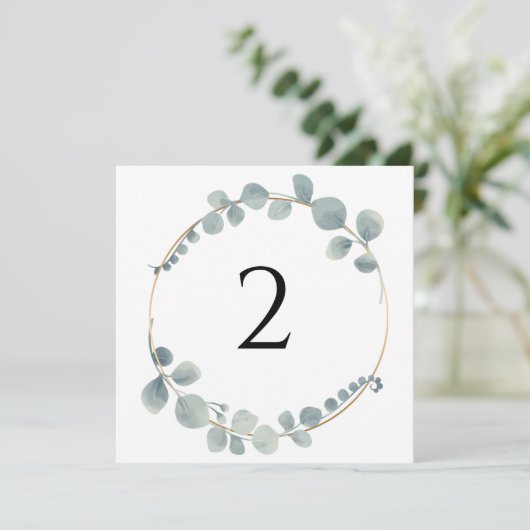 Tischnummern Blumenrahmen schlicht (Stehend Vorderseite)