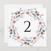 Tischnummern Blumenrahmen schlicht (Vorne/Hinten)