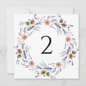 Tischnummern Blumenrahmen schlicht (Vorderseite)
