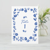 Tischnummern der blauen Blume (Stehend Vorderseite)
