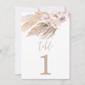 Tischnummern der bohemischen Wüste Pampas grass (Vorderseite)