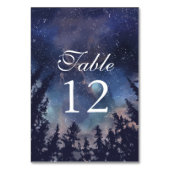 Tischnummern der Hochzeit von Starry Night Forest (Vorderseite)