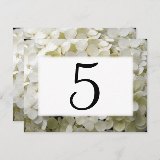 Tischnummern der Hydrangea-Blume (Vorne/Hinten)