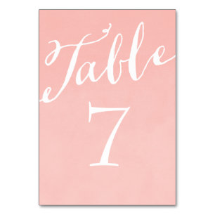 Tischnummern der Rosa-Chic-Blush-Kalligrafie