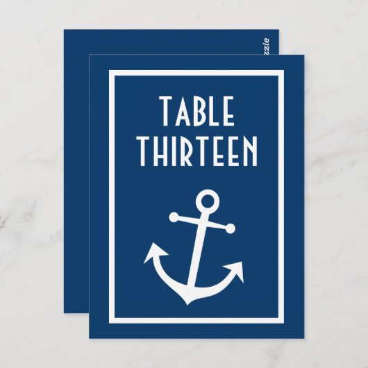 Tischnummern des Ankerbootes (dunkelblau / weiß) (Vorne/Hinten)