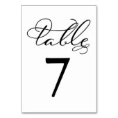 Tischnummern | Elegante kalligraphische Hochzeit (Rückseite)