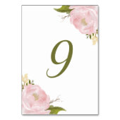 Tischnummern für Aquarellblush Pink Peonies (Rückseite)