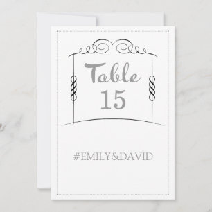 Tischnummern für die jüdische Hochzeit unter der C