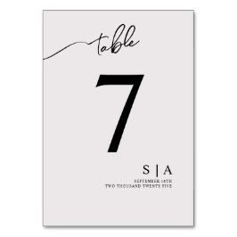 Tischnummern für eine moderne Hochzeit.