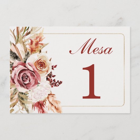 Tischnummern für Hochzeiten (Vorderseite)