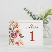 Tischnummern für Hochzeiten (Stehend Vorderseite)