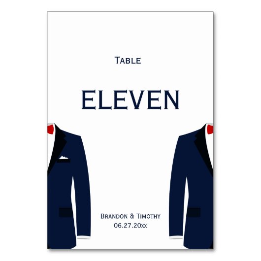 Tischnummern für Hochzeiten von weißem und blauem (Rückseite)