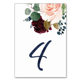 Tischnummern für KJ #1 Watercolor Blue Schriftart 