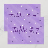 Tischnummern für lila und weiße Sterne Postkarten (Vorne/Hinten)