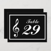 Tischnummern für Musikalische Note (schwarz / weiß (Vorne/Hinten)