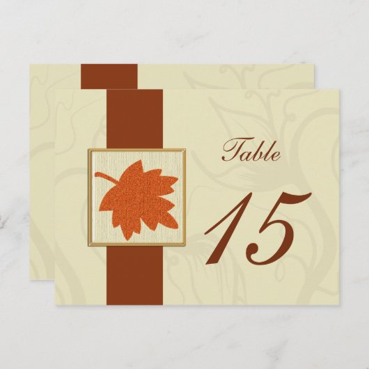 Tischnummern für orangefarbene Hochzeiten im Herbs (Vorne/Hinten)