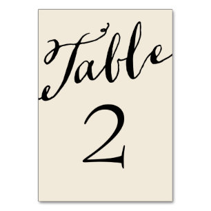 Tischnummern für Schwarz und Elfenbeinchic
