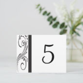 Tischnummern für Schwarz-Weiß-Wirbel (Stehend Vorderseite)