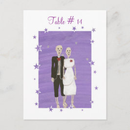 Tischnummern, Halloween Skeleton Couple Postkarte