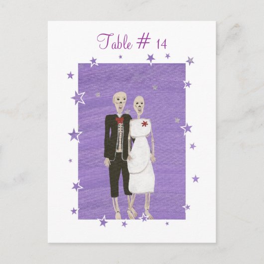Tischnummern, Halloween Skeleton Couple Postkarte (Vorderseite)