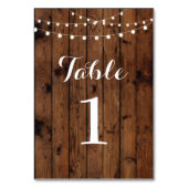Tischnummern Hochzeit Holz Rustikales Elegant (Vorderseite)