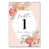 Tischnummern Hochzeit Sommer Florals Wasserfarbe (Rückseite)