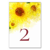 *~* TISCHNUMMERN Hochzeit von Gelbblütenblüten (Rückseite)