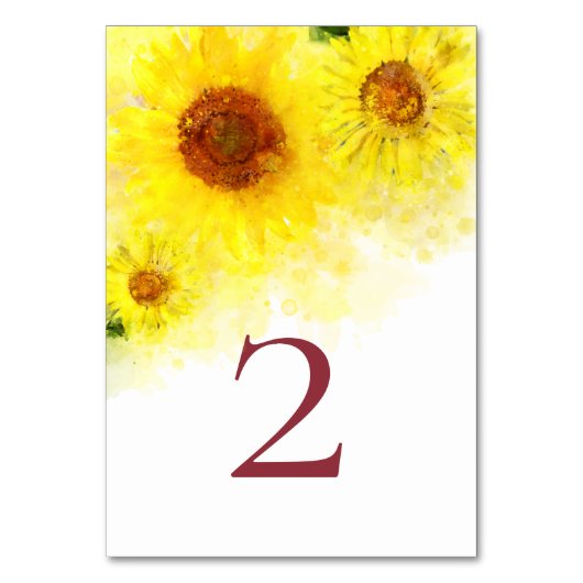 *~* TISCHNUMMERN Hochzeit von Gelbblütenblüten (Rückseite)