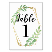Tischnummern Hochzeiten Gold Frame Blätter Karten (Rückseite)
