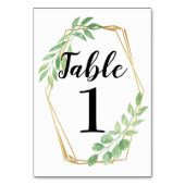 Tischnummern Hochzeiten Gold Frame Blätter Karten (Vorderseite)