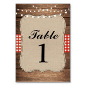 Tischnummern Hochzeiten von holzroten Rustikalen B (Vorderseite)