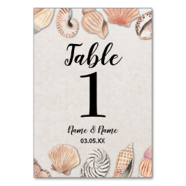 Tischnummern Hochzeiten von Muscheln Ocean Beach H