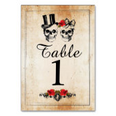 Tischnummern Hochzeiten Zuckerschädel Rustikale Ka (Rückseite)