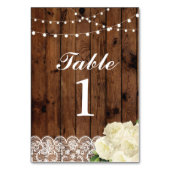 Tischnummern Hochzeitskarten-Display (Vorderseite)