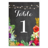 Tischnummern Hochzeitspazierkarten Aloha Tropical  (Rückseite)