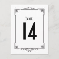 Tischnummern im Art-Deco-Stil