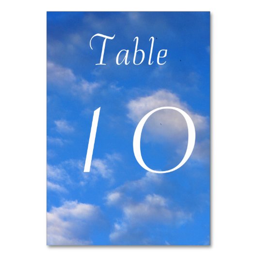 Tischnummern im Luftraum (Vorderseite)
