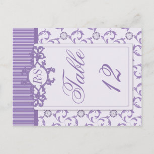 Tischnummern im Verzierten Lavendel-Lila Muster