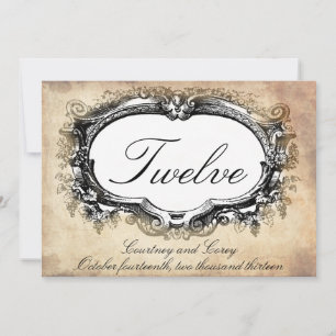 Tischnummern Karten im Vintage-Look für Hochzeiten