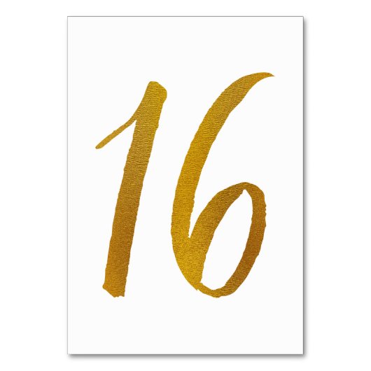 Tischnummern - Lässige Pinselschrift Typografie -1 (Vorderseite)