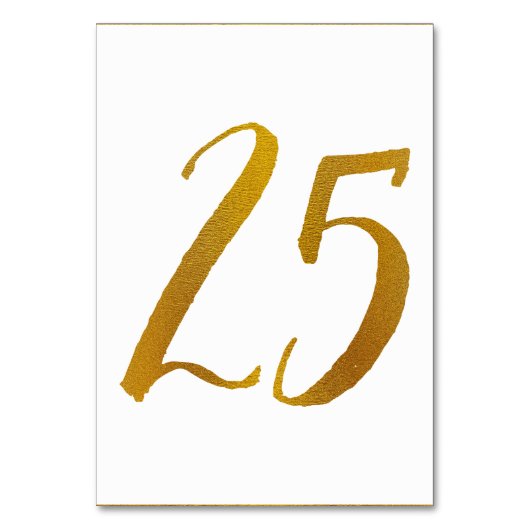 Tischnummern - Lässige Pinselschrift Typografie -2 (Vorderseite)