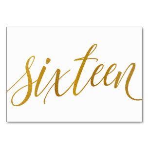 Tischnummern - Luxe Typografie - Imitat-Goldfolie