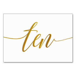 Tischnummern - Luxe Typografie - Imitat-Goldfolie