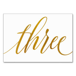 Tischnummern - Luxe Typografie (Imitate Gold Foil)